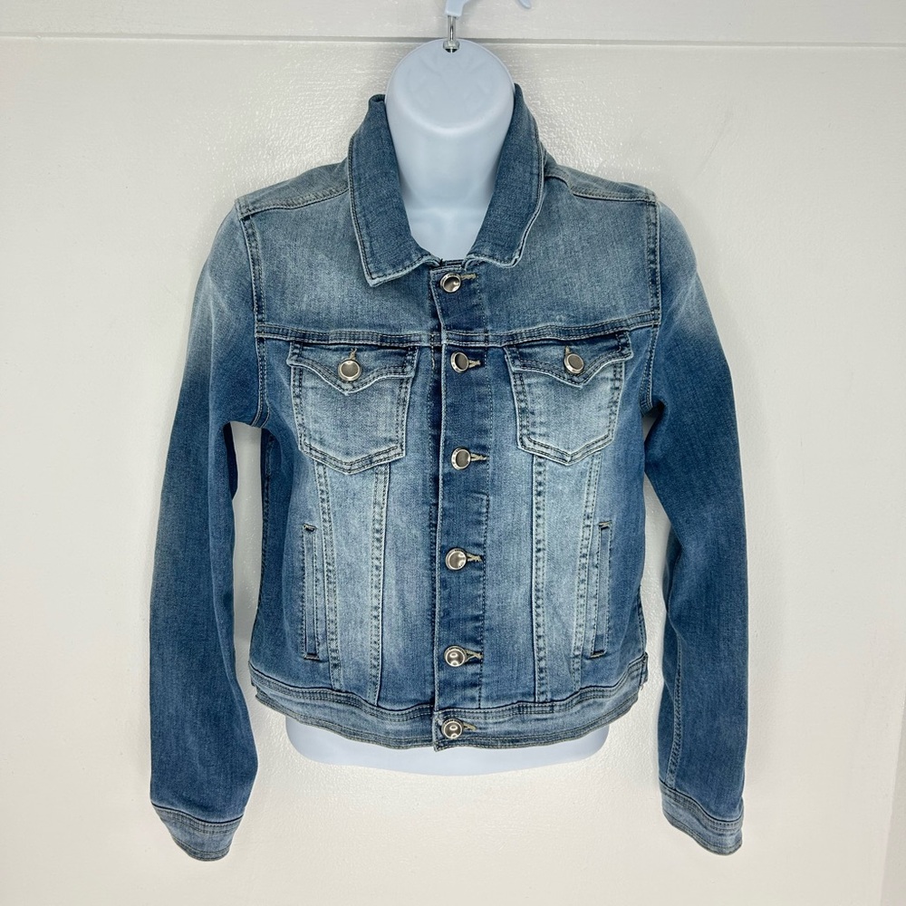 KanCan Los Angeles Denim Button Front Jean Jacket‎ Small Trucker KC7041/J-396 - Picture 2 of 13